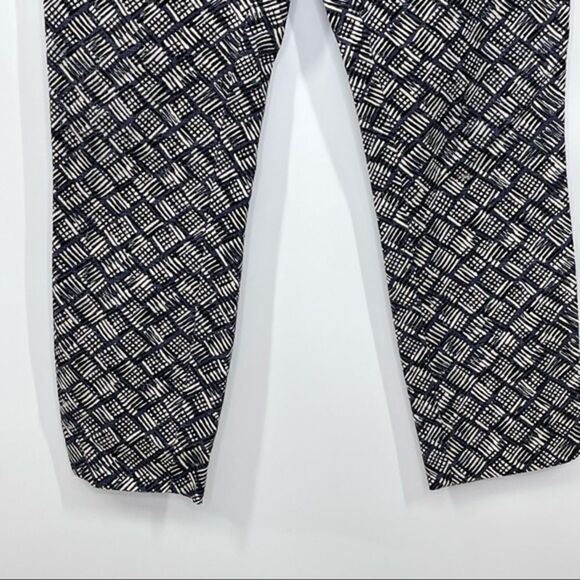 Anthropologie Cartonnier Charlie Ankle Cropped Pant Navy Block Stripe Size 6 - Picture 8 of 12